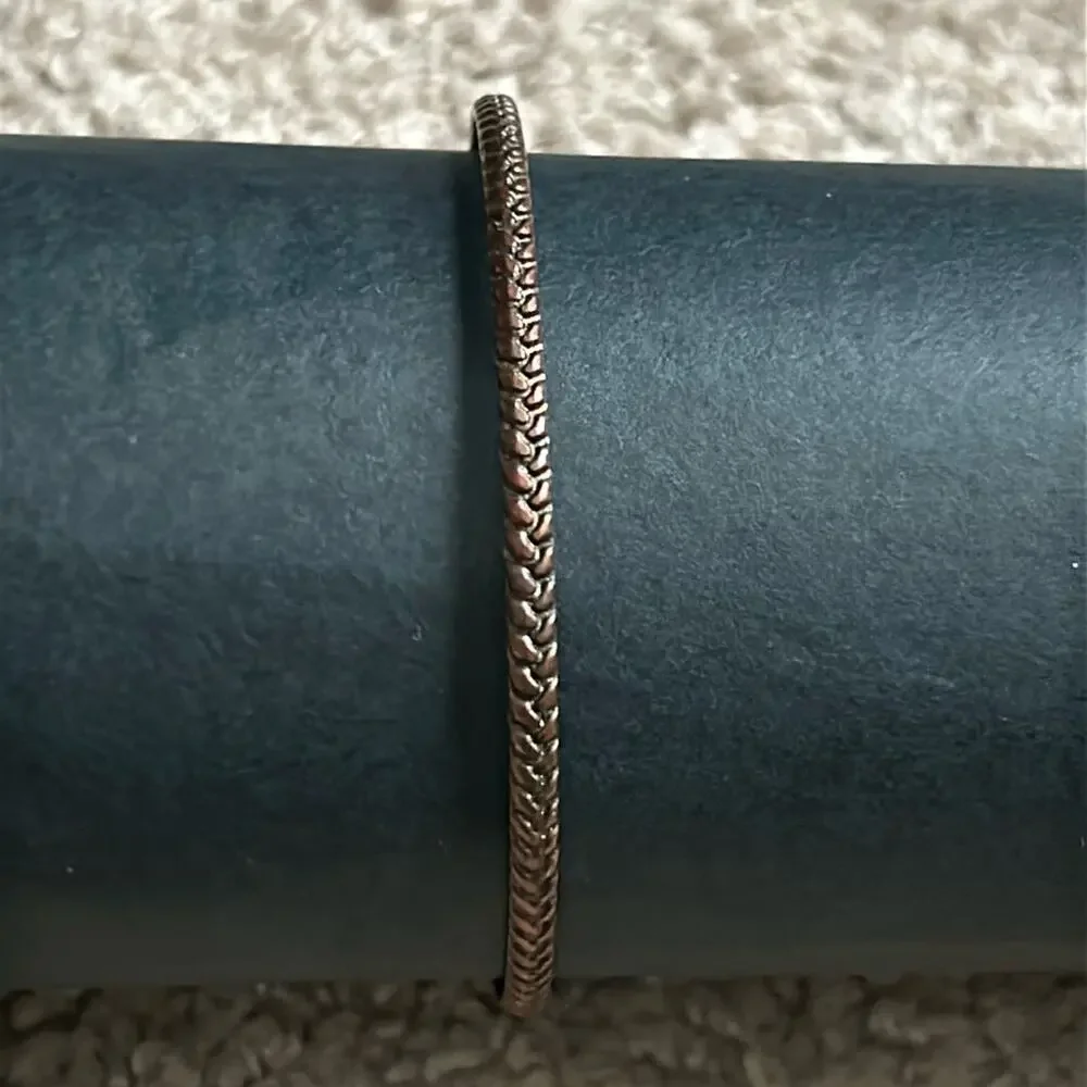 Women’s vintage dainty bronze braided patterned bangle‎ bracelet one size